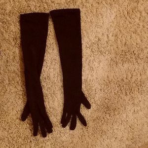 Long black dress gloves